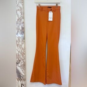 Zara High Waist Flare Pants Orange - NWT - XS